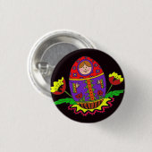 Matryoshka Pysanka Ukraine Folk Art Ronde Button 3,2 Cm (Voorkant /achterkant)