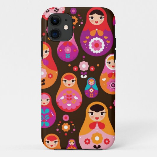 Matryoshka russian hoesje van het pop-uppatroon (Achterkant)
