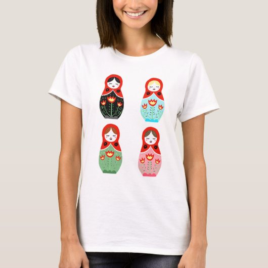 Matryoshka Russian Nesting Dolls Babushka Doll T-shirt (Voorkant)