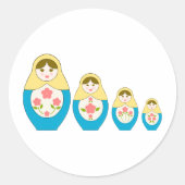 Matryoshka Russische nestpoppen Ronde Sticker (Voorkant)