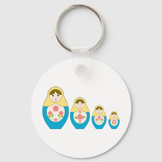 Matryoshka Russische nestpoppen Sleutelhanger (Voorkant)