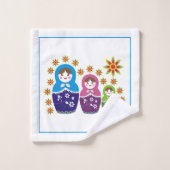 Matryoshka Russische poppen met monogram Bad Handdoek (Wasdoekje)