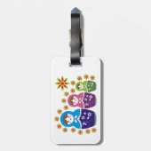 Matryoshka Russische poppen & zonnebloemen, aangep Bagagelabel (Achterkant verticaal)