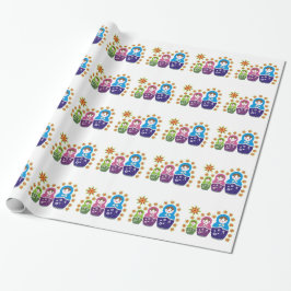 Matryoshka Russische poppen & zonnebloemen, aangep Cadeaupapier