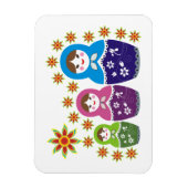Matryoshka Russische poppen & zonnebloemen, aangep Magneet (Verticaal)