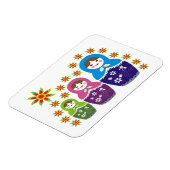 Matryoshka Russische poppen & zonnebloemen, aangep Magneet (Linkerzijde)