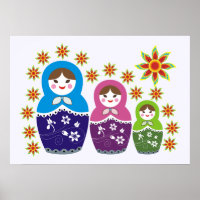 Matryoshka Russische poppen & zonnebloemen, aangep