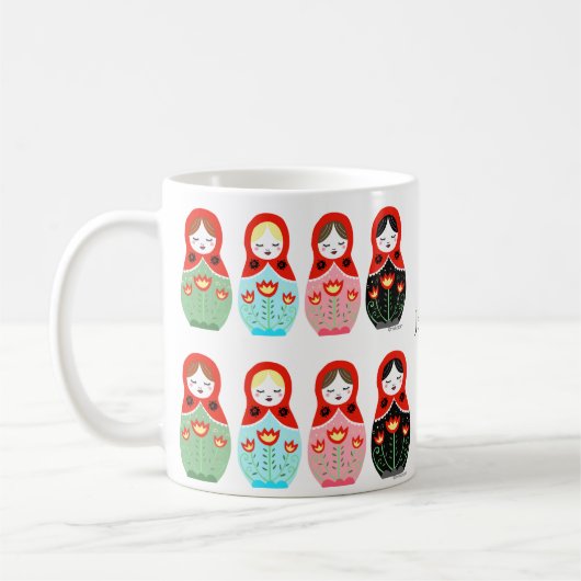 Matryoshka schattige Russische nestpoppen Aangepas Koffiemok (Links)