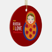 Matryoshka uit Rusland met liefdesadoptie Keramisch Ornament (Rechts)