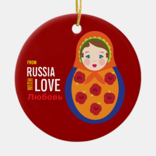 Matryoshka uit Rusland met liefdesadoptie Keramisch Ornament