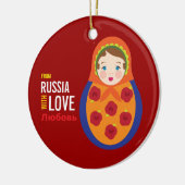 Matryoshka uit Rusland met liefdesadoptie Keramisch Ornament (Links)