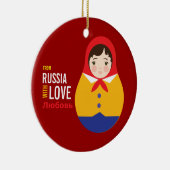 Matryoshka uit Rusland met liefdesadoptie Keramisch Ornament (Rechts)