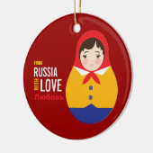 Matryoshka uit Rusland met liefdesadoptie Keramisch Ornament (Links)