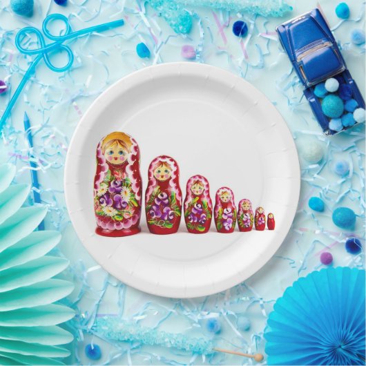 Matryoshka Wooden Culture Symbol - Russisch Papieren Bordje (Feest)