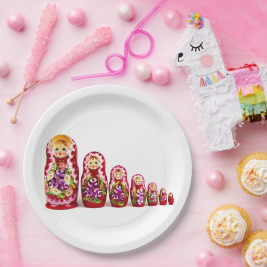 Matryoshka Wooden Culture Symbol - Russisch Papieren Bordje (Feest)