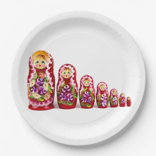 Matryoshka Wooden Culture Symbol - Russisch Papieren Bordje (Voorkant)