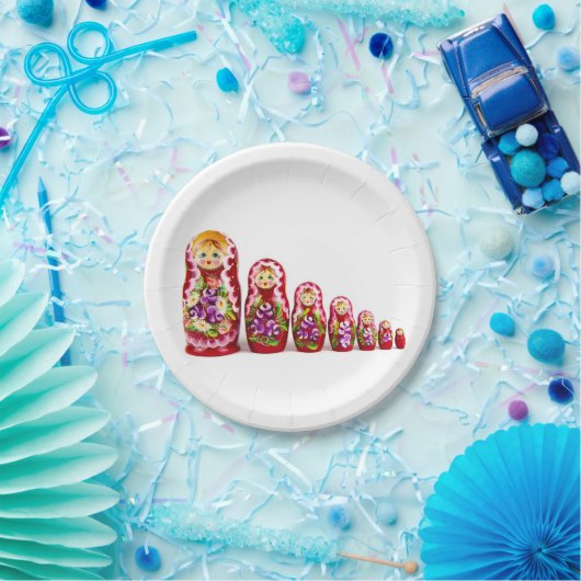 Matryoshka Wooden Culture Symbol - Russisch Papieren Bordje (Feest)