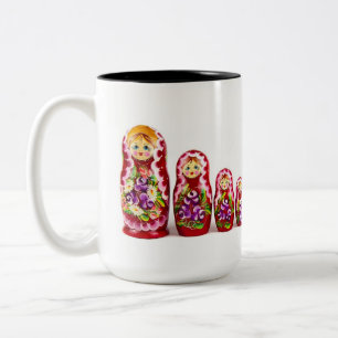 Matryoshka Wooden Culture Symbol - Russisch Tweekleurige Koffiemok