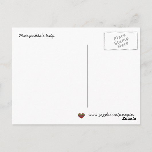 Matryoshka's Baby Oekraïense Folk Art Briefkaart (Achterkant)