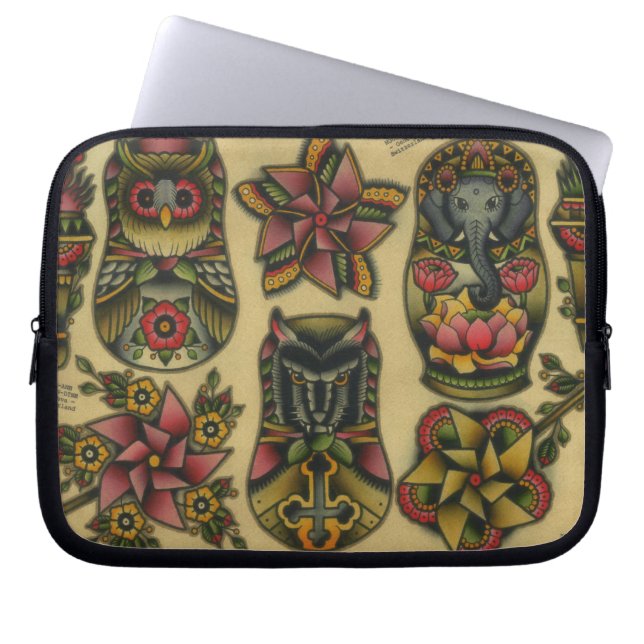 Matryoshkas en Pinwheels Laptop Sleeve (Voorkant)