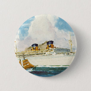 Matson Liner to Hawaii Ronde Button 5,7 Cm