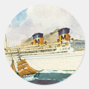 Matson Liner to Hawaii Ronde Sticker