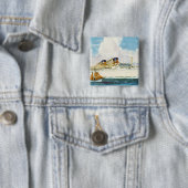 Matson Liner to Hawaii Vierkante Button 5,1 Cm (In situ)