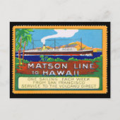 Matson Lines Poster Stamp circa 1915 Briefkaart (Voorkant)