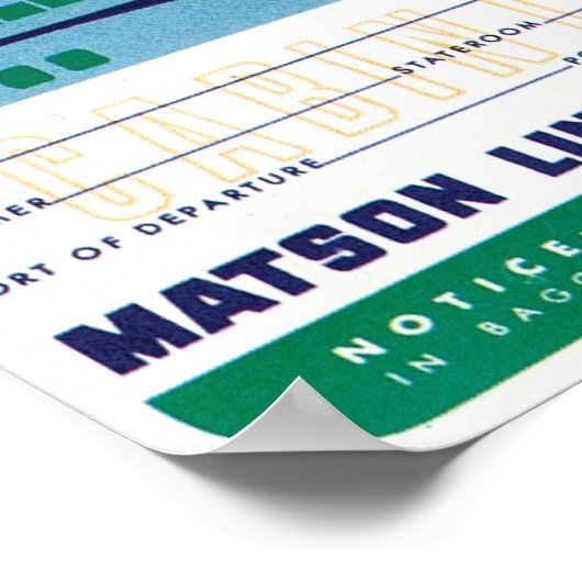 Matson Oceanic Line Poster (Hoek)