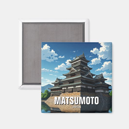 Matsumoto Castle Japan Magneet (Voorkant / Achterkant)