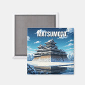 Matsumoto Castle Japan Winter Magneet (Voorkant / Achterkant)