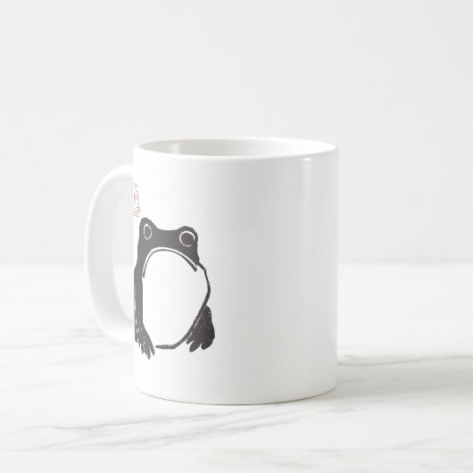 Matsumoto Hoji Funny Sad Grumpy Frog Mok (Voorkant links)