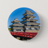 Matsumotokasteel en brug ronde button 5,7 cm (Voorkant)