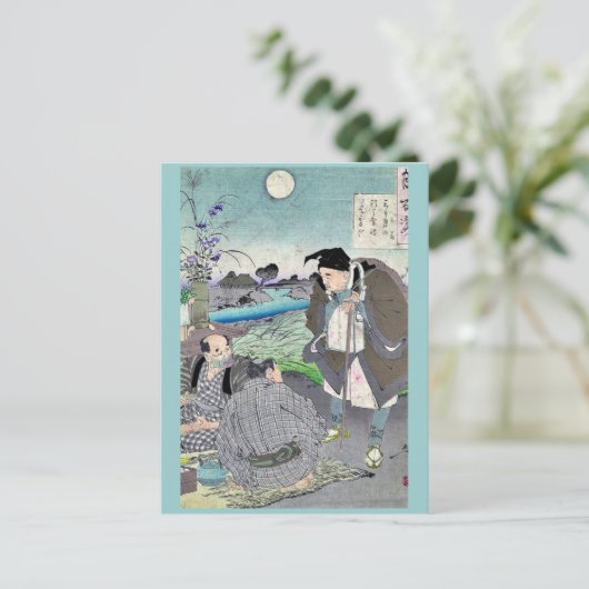 Matsuo Basho door Taiso, Yoshitoshi Ukiyoe Briefkaart (Staand voorkant)