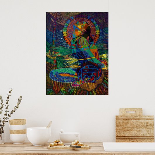 matsyendrasana - digitaal 2011 poster (Keuken)