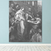 Matt 14A Herodes' dochter ontvangt het hoofd  Canvas Afdruk (Insitu (Houten vloer))