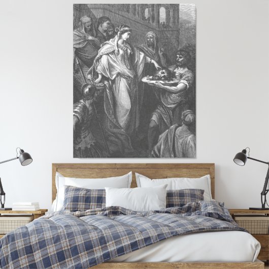 Matt 14A Herodes' dochter ontvangt het hoofd  Canvas Afdruk (Insitu (Slaapkamer))