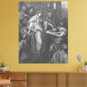 Matt 14A Herodes' dochter ontvangt het hoofd  Canvas Afdruk (Insitu (Woonkamer))