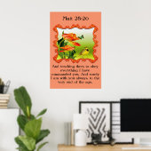 Matt 28:20 Gele en zwarte kanarie spotvogel Poster (Thuiskantoor)