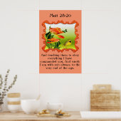 Matt 28:20 Gele en zwarte kanarie spotvogel Poster (Keuken)