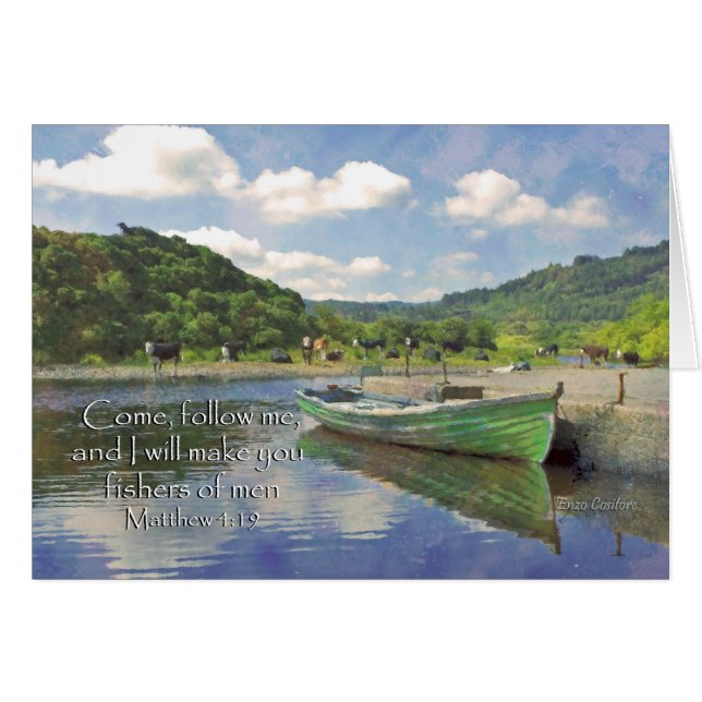 Matt. 4:19 Volg me...vissers van mannen (Voorkant Horizontaal)