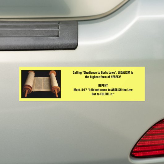 Matt 5:17 bumpersticker (Op auto)