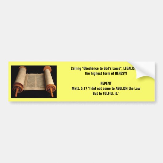 Matt 5:17 bumpersticker (Voorkant)