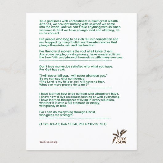 Matt 5v3 - God geeft de armen de schuld Flyer (Achterkant)