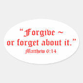 Matt 6:14 ovale sticker (Voorkant)
