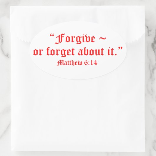 Matt 6:14 ovale sticker (Tas)