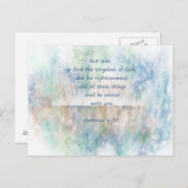 Matt 6:33 zoekt Ye First God Bijbelscriptie Briefkaart (Voorkant / Achterkant)