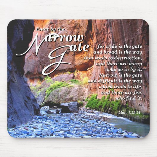 Matt.7:13-14 Narrow Gate Muismat (Voorkant)