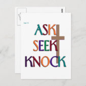 Matt 7:7 aanpasbaar Christelijk cadeau Briefkaart (Voorkant / Achterkant)