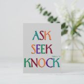 Matt 7:7 aanpasbaar sjabloon briefkaart (Staand voorkant)